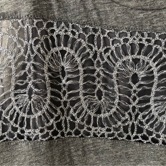 J CREW Gray Metallic Lace Panel Tank Top - Picture 5 of 12